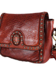 Spaghetti Western Swc149Cg Envelope Vintage Handmade Drum Dyed Genuine European Cowhide Leather Women Bag Western Handbag Purse