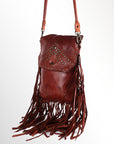 Spaghetti Western Swc150Cg Large Crossbody Vintage Handmade Drum Dyed Genuine European Cowhide Leather Women Bag Western Handbag Purse