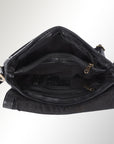Spaghetti Western Swc151Blk Envelope Vintage Handmade Drum Dyed Genuine European Cowhide Leather Women Bag Western Handbag Purse