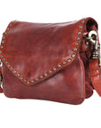 Spaghetti Western Swc153Cg Envelope Vintage Handmade Drum Dyed Genuine European Cowhide Leather Women Bag Western Handbag Purse