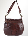 Spaghetti Western Swc156Brn Cross Body I Vintage Handmade Drum Dyed Genuine European Cowhide Leather Women Bag Western Handbag Purse