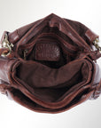 Spaghetti Western Swc156Brn Cross Body I Vintage Handmade Drum Dyed Genuine European Cowhide Leather Women Bag Western Handbag Purse