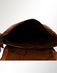 Spaghetti Western Swc159Btan Envelope Vintage Handmade Drum Dyed Genuine European Cowhide Leather Women Bag Western Handbag Purse