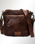 Spaghetti Western Swc160Brn Cross Body I Vintage Handmade Drum Dyed Genuine European Cowhide Leather Women Bag Western Handbag Purse