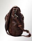 Spaghetti Western Swc160Brn Cross Body I Vintage Handmade Drum Dyed Genuine European Cowhide Leather Women Bag Western Handbag Purse