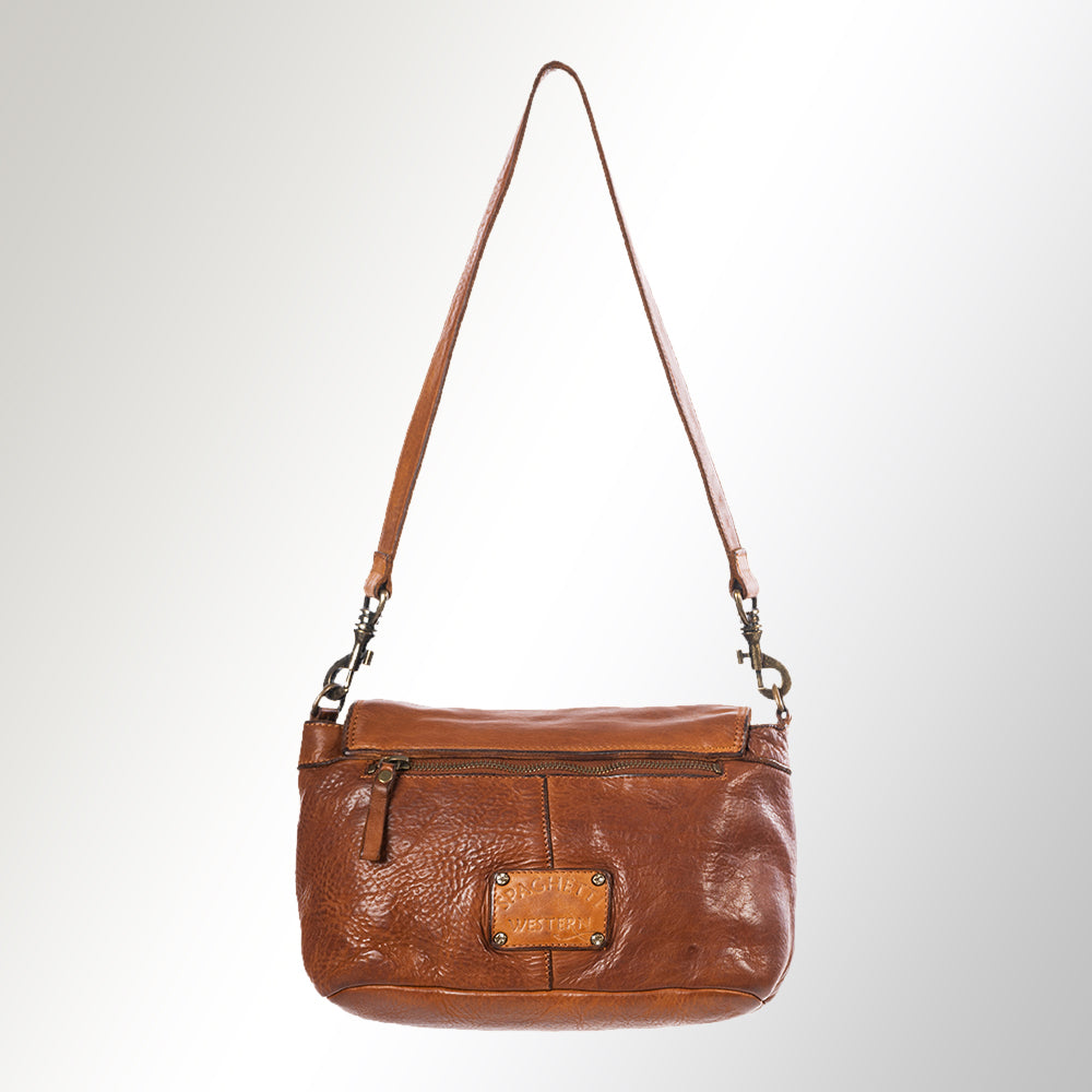 Spaghetti Western Swc162Tan Cross Body I Vintage Handmade Drum Dyed Genuine European Cowhide Leather Women Bag Western Handbag Purse