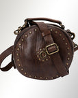 Spaghetti Western Swc168Brn Canteen Vintage Handmade Drum Dyed Genuine European Cowhide Leather Women Bag Western Handbag Purse