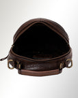 Spaghetti Western Swc168Brn Canteen Vintage Handmade Drum Dyed Genuine European Cowhide Leather Women Bag Western Handbag Purse