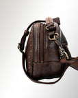 Spaghetti Western Swc168Brn Canteen Vintage Handmade Drum Dyed Genuine European Cowhide Leather Women Bag Western Handbag Purse