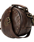 Spaghetti Western Swc168Brn Canteen Vintage Handmade Drum Dyed Genuine European Cowhide Leather Women Bag Western Handbag Purse