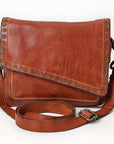 Spaghetti Western Swc169Cg Envelope Vintage Handmade Drum Dyed Genuine European Cowhide Leather Women Bag Western Handbag Purse