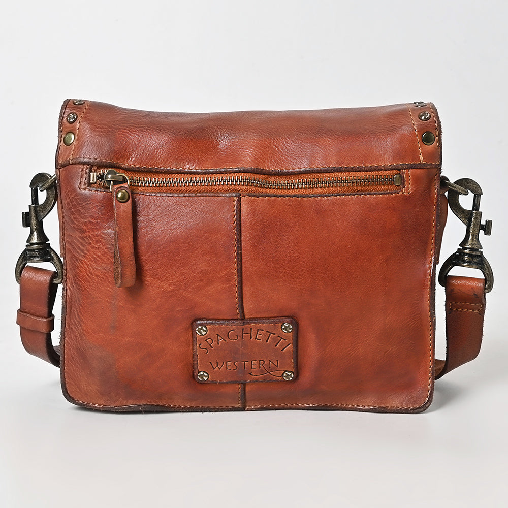 Spaghetti Western Swc169Cg Envelope Vintage Handmade Drum Dyed Genuine European Cowhide Leather Women Bag Western Handbag Purse