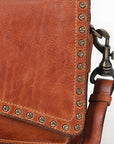 Spaghetti Western Swc169Cg Envelope Vintage Handmade Drum Dyed Genuine European Cowhide Leather Women Bag Western Handbag Purse