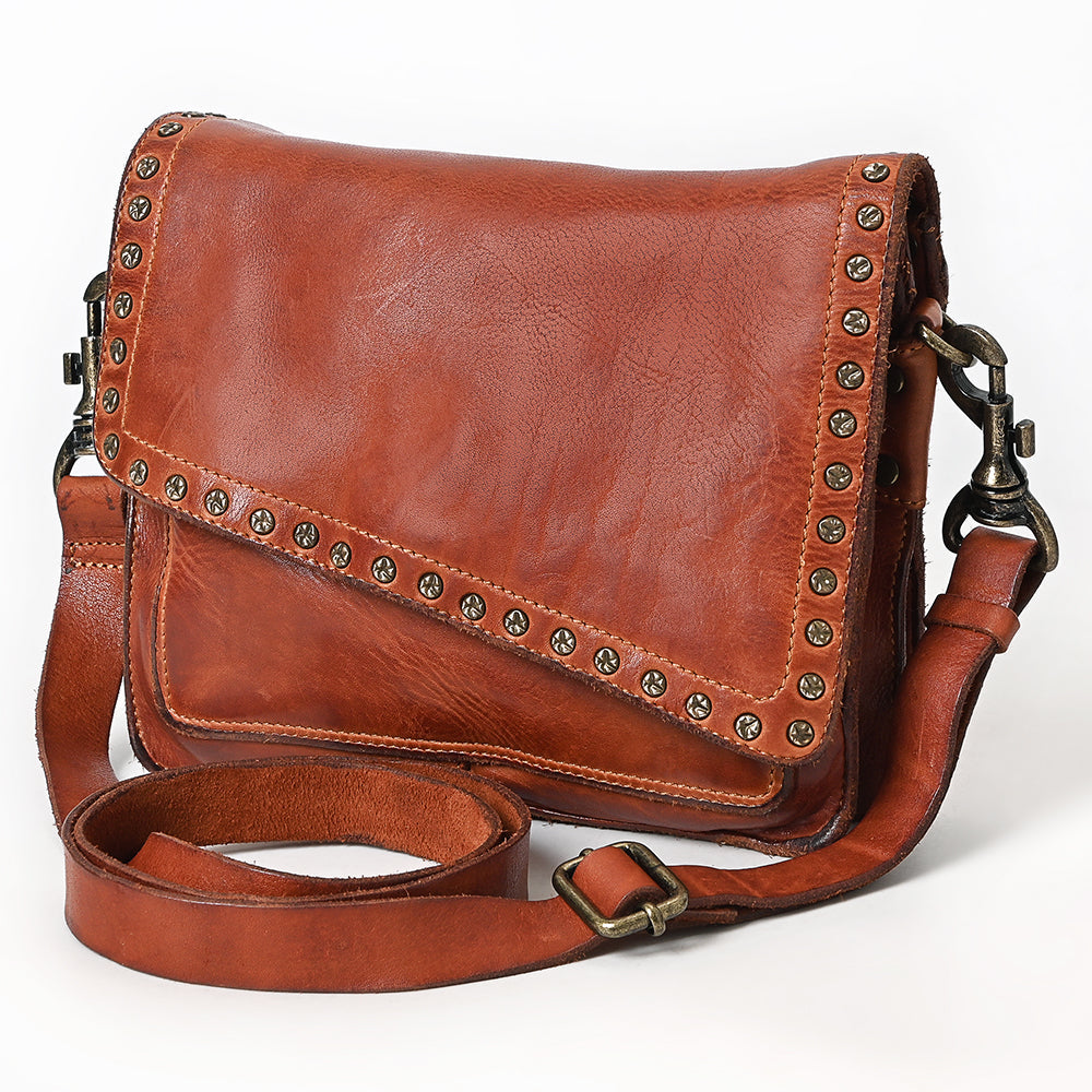 Spaghetti Western Swc169Cg Envelope Vintage Handmade Drum Dyed Genuine European Cowhide Leather Women Bag Western Handbag Purse