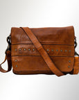 Spaghetti Western Swc170Tan Cross Body I Vintage Handmade Drum Dyed Genuine European Cowhide Leather Women Bag Western Handbag Purse