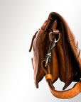 Spaghetti Western Swc170Tan Cross Body I Vintage Handmade Drum Dyed Genuine European Cowhide Leather Women Bag Western Handbag Purse