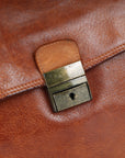 Spaghetti Western Swc171Tan Briefcase Vintage Handmade Drum Dyed Genuine European Cowhide Leather Women Bag Western Handbag Purse