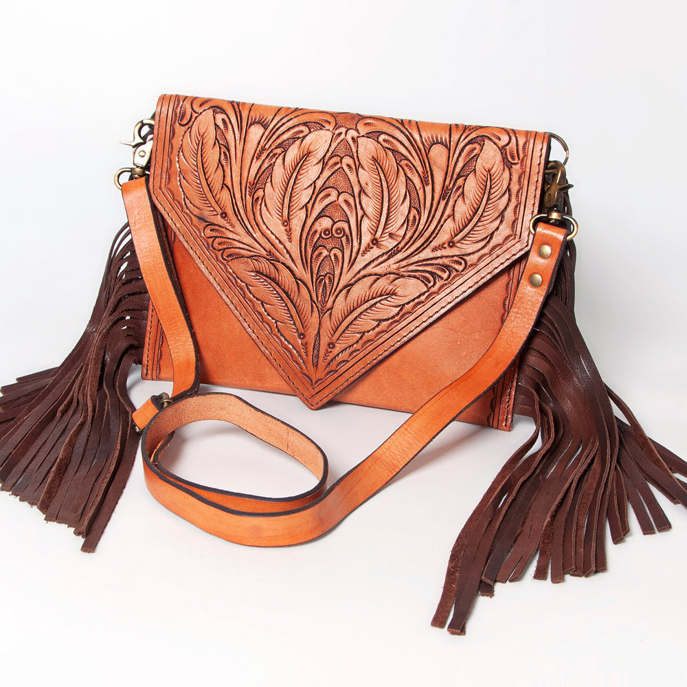 American Darling ADBGA169 Envelope Hand Tooled Genuine Leather Women Bag Western Handbag Purse