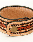 American Darling ADBRF150 Hand tooled carved Genuine Leather Bracelet women