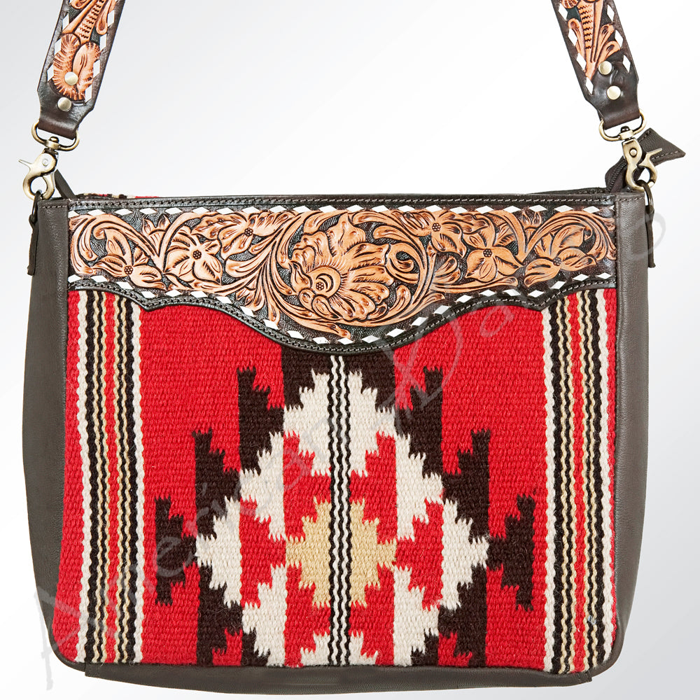 American Darling ADBGA172 Tote Hand Tooled Saddle Blanket Genuine Leather Women Bag Western Handbag Purse