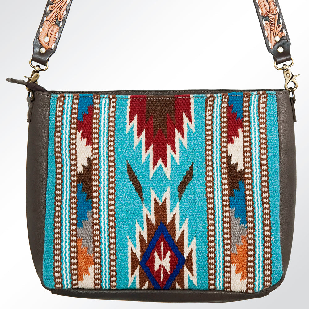 American Darling ADBGA173 Tote Hand Tooled Saddle Blanket Genuine Leather Women Bag Western Handbag Purse