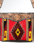 American Darling ADBGA174 Tote Hand Tooled Saddle Blanket Genuine Leather Women Bag Western Handbag Purse