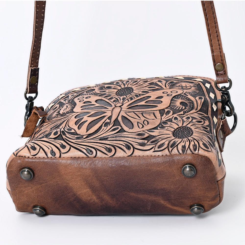 American Darling ADBG665 Coin Purse Hand Tooled Genuine Leather Women Bag Western Handbag Purse