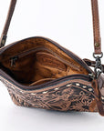 American Darling ADBG665 Coin Purse Hand Tooled Genuine Leather Women Bag Western Handbag Purse