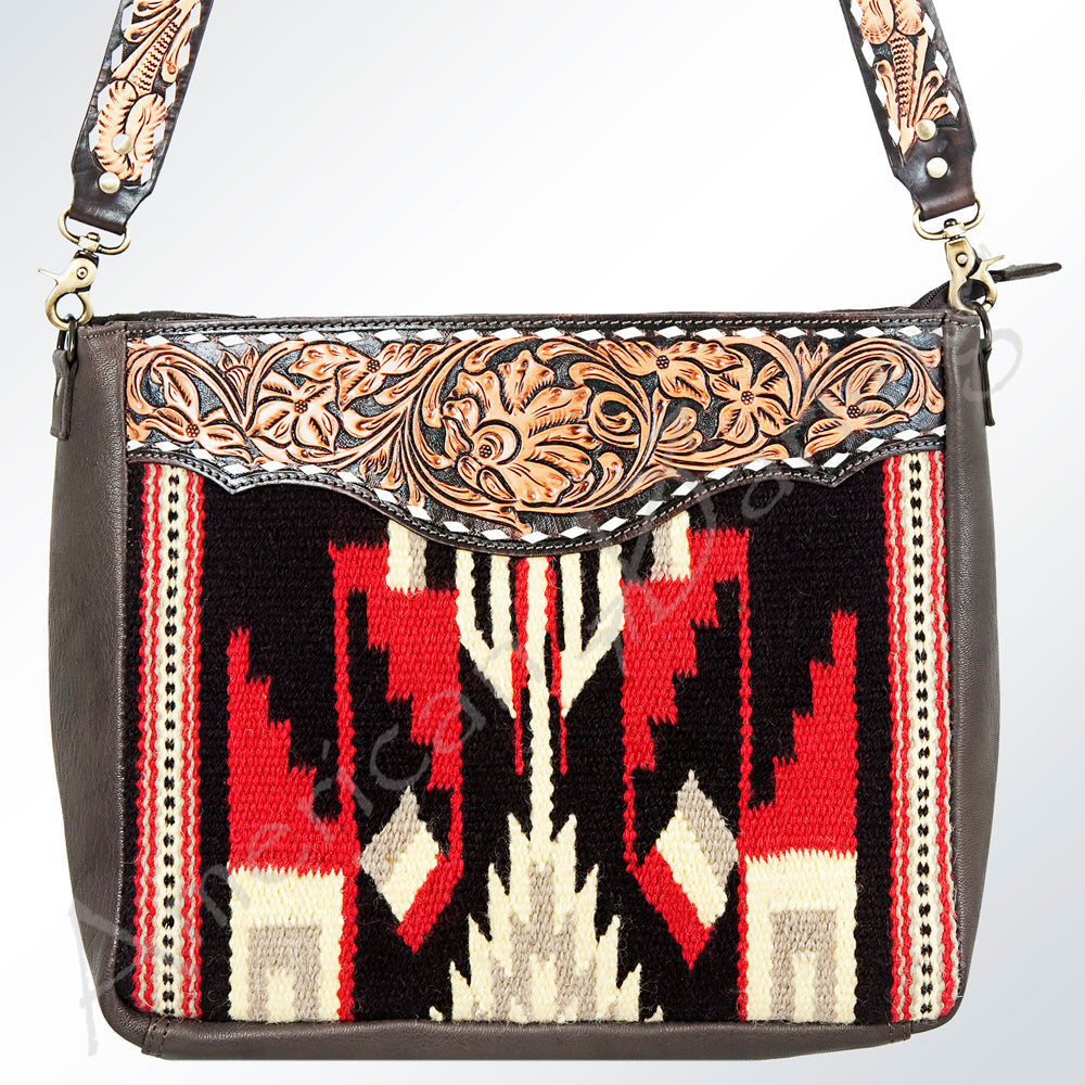 American Darling ADBGA175 Tote Hand Tooled Saddle Blanket Genuine Leather Women Bag Western Handbag Purse