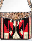 American Darling ADBGA175 Tote Hand Tooled Saddle Blanket Genuine Leather Women Bag Western Handbag Purse