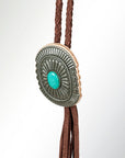 American Darling ADJW107C Braided Genuine Leather Jewelry Necklace with Concho