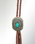 American Darling ADJW107C Braided Genuine Leather Jewelry Necklace with Concho