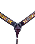 HILASON Western Horse Leather Headstall & Breast Collar Set Black Beaded