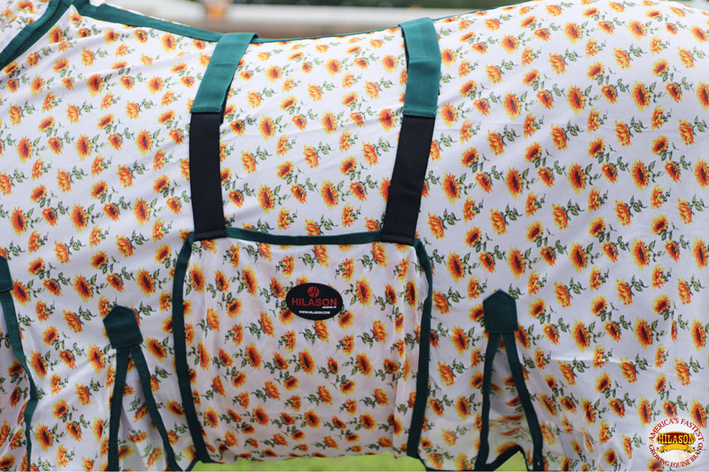 Horse Fly Sheet Uv Protect Mesh Bug Mosquito Summer Sunflower White