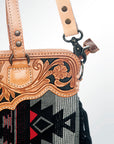 American Darling GIBGX159 Tote Hand Tooled Saddle Blanket Genuine Leather Women Bag Western Handbag Purse