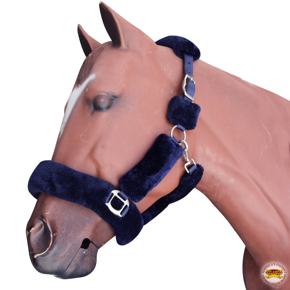 Large Medium Small Hilason Comfort Fleece Nylon Horse Halter