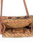 American Darling Vintage-Inspired Tooled Leather HandBag with Wooden Handle