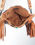 American Darling ADBG672 Large Crossbody Hand Tooled Saddle Blanket Genuine Leather Women Bag Western Handbag Purse