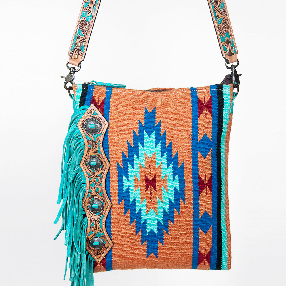 American Darling ADBG677 Crossbody Hand Tooled Saddle Blanket Genuine Leather Women Bag Western Handbag Purse