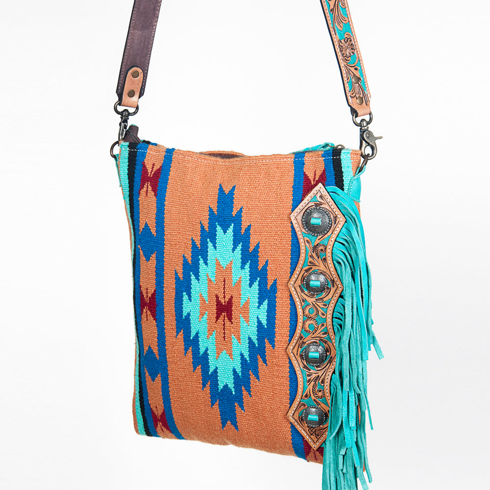 American Darling ADBG677 Crossbody Hand Tooled Saddle Blanket Genuine Leather Women Bag Western Handbag Purse