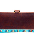American Darling Wristlet Bag, Hand-Painted Genuine Leather, Western Vegetable Tanned Full Grain Leather Wallet Bag