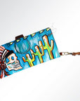American Darling Wristlet Bag, Hand-Painted Genuine Leather, Western Vegetable Tanned Full Grain Leather Wallet Bag