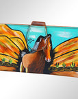American Darling Wristlet Bag, Hand-Painted Genuine Leather, Western Vegetable Tanned Full Grain Leather Wallet Bag