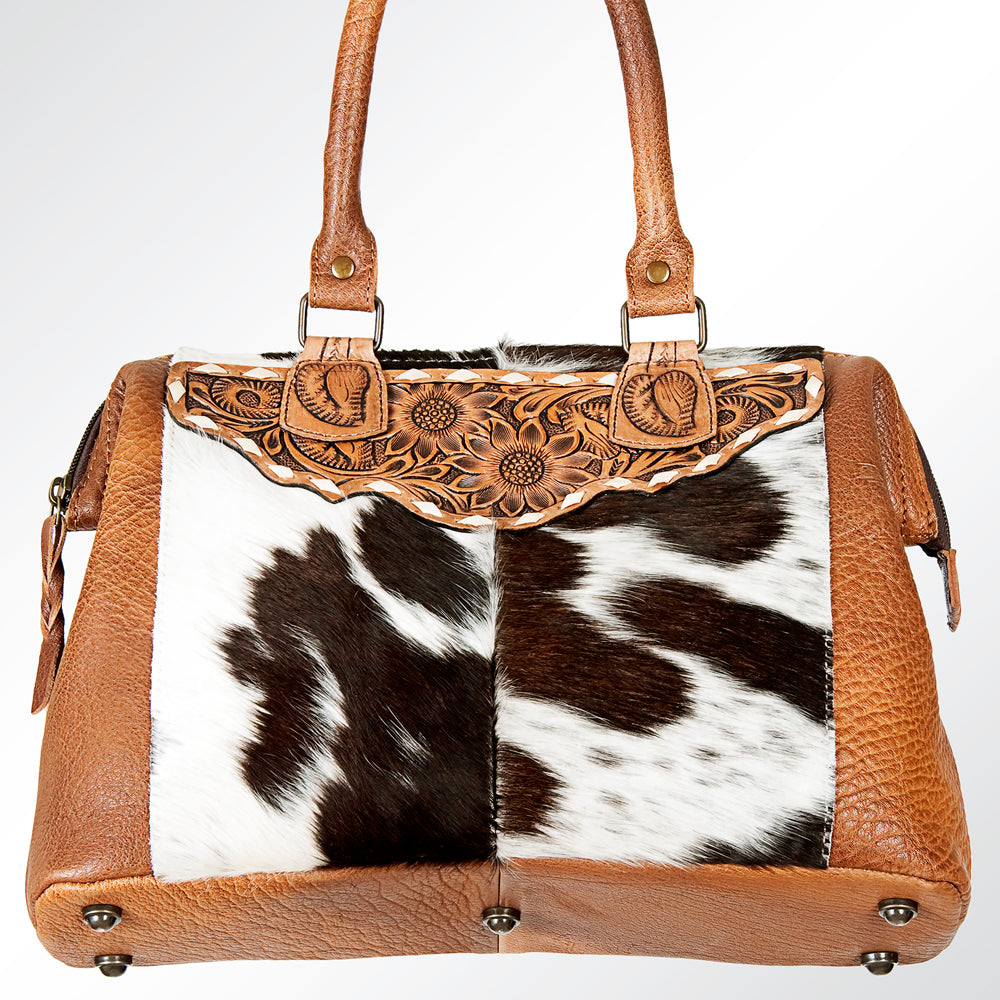 American Darling ADBG688 Tote Hand Tooled Hair-On Genuine Leather Women Bag Western Handbag Purse