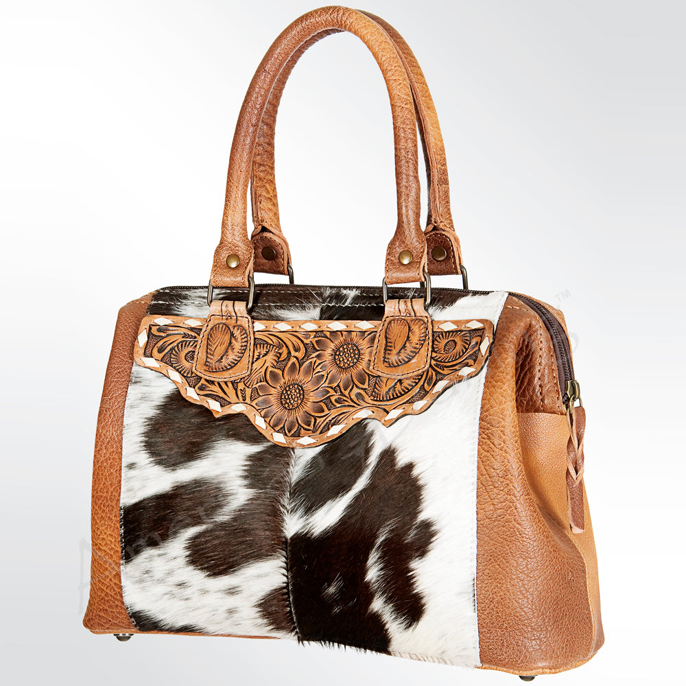American Darling ADBG688 Tote Hand Tooled Hair-On Genuine Leather Women Bag Western Handbag Purse