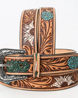 American Darling ADBLF114-L Beautifully Hand Tooled Genuine American Leather Belt Men and  Women
