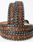 American Darling ADBLF115-L Beautifully Hand Tooled Genuine American Leather Belt Men and  Women