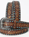 American Darling ADBLF115-L Beautifully Hand Tooled Genuine American Leather Belt Men and  Women