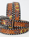 American Darling Beautifully Hand Tooled Genuine American Leather Belt Men and  Women