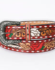 American Darling ADBLF118-L Beautifully Hand Tooled Genuine American Leather Belt Men and  Women